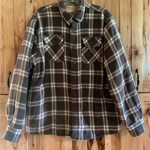 Wrangler Authentics lined shirt / jacket | vintage | large | brown plaid